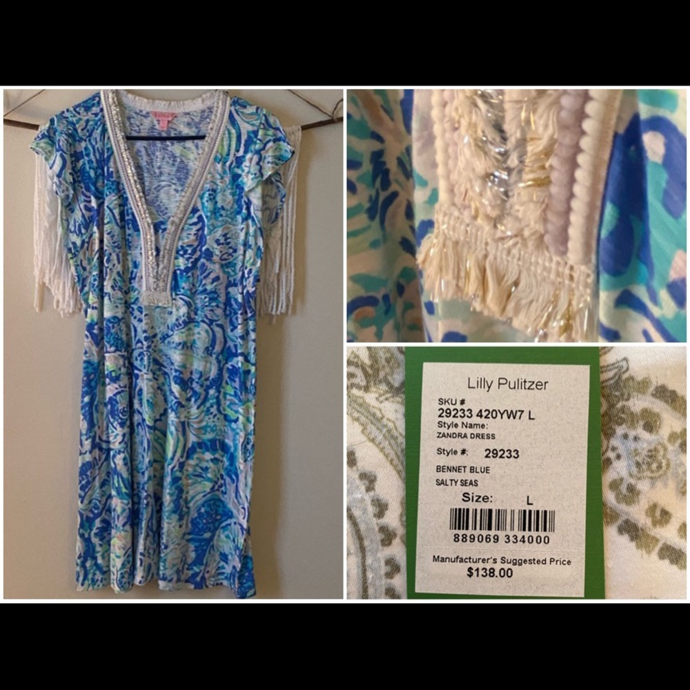 COPY - Lilly Pulitzer Zandra Dress L Salty Seas
